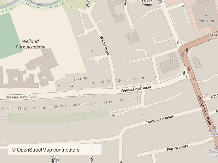 Street map around 9 Walcot Rd, Market Harborough LE16 9DL, with stop 2 marked. Opens Google Maps.